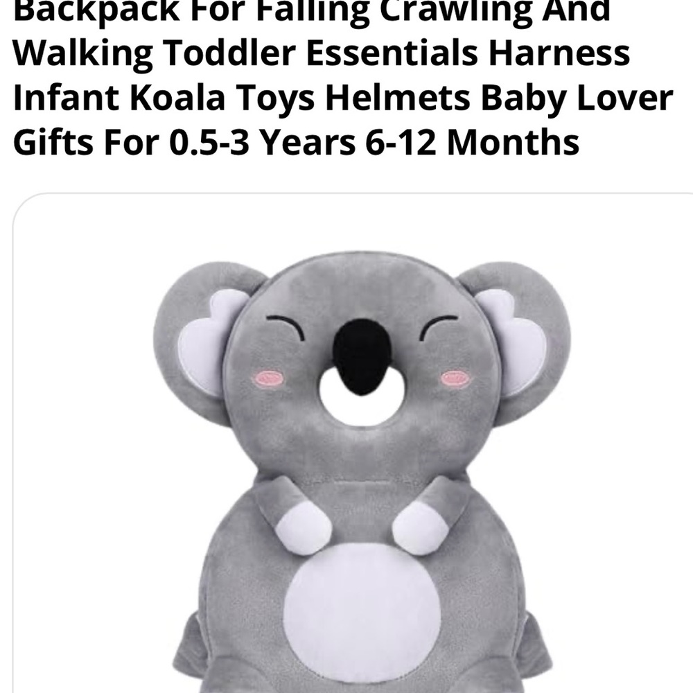 Koala Plush Toddler Backpack - Gray